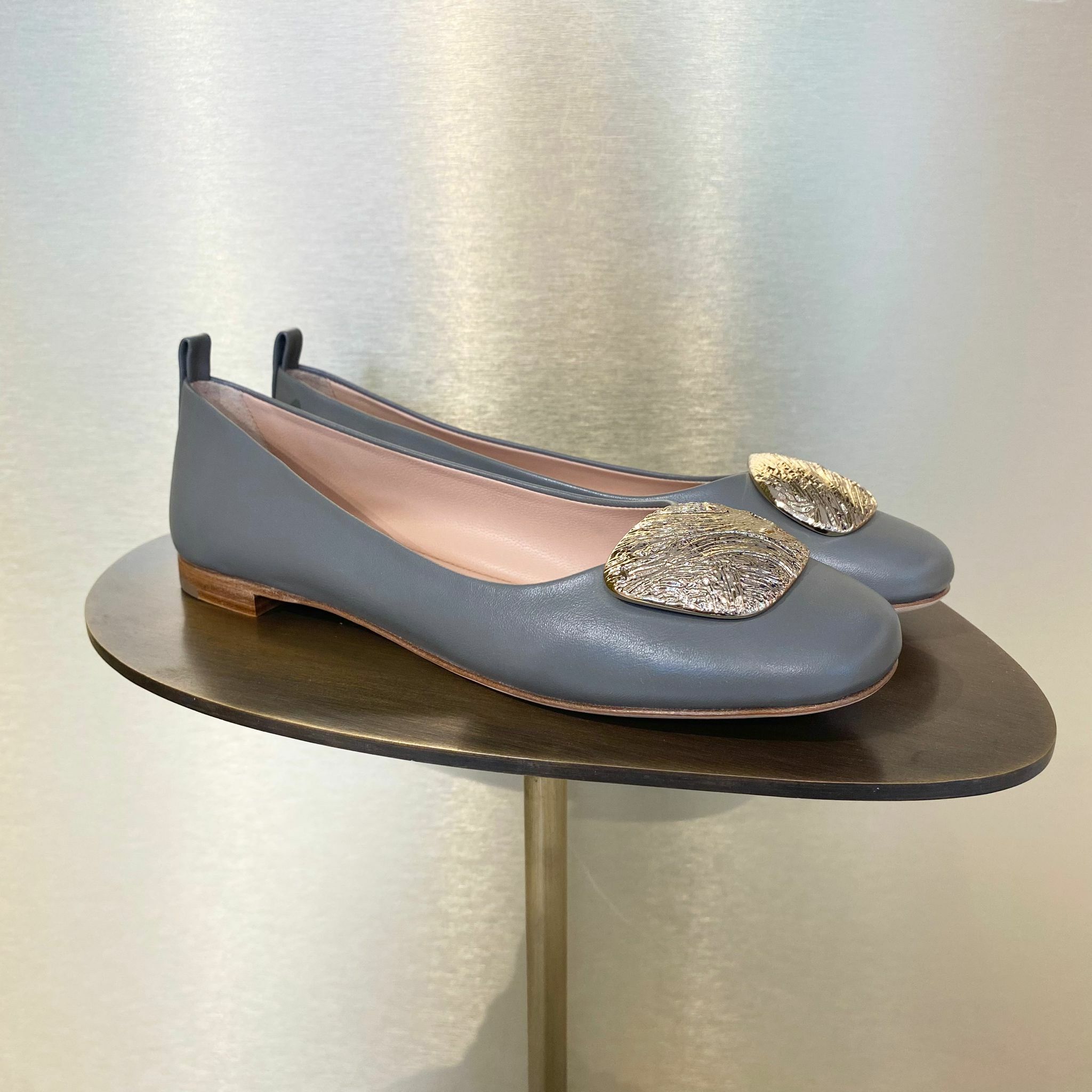 Rupert Sanderson RS Vedette Ripple Flats Graphite Grey