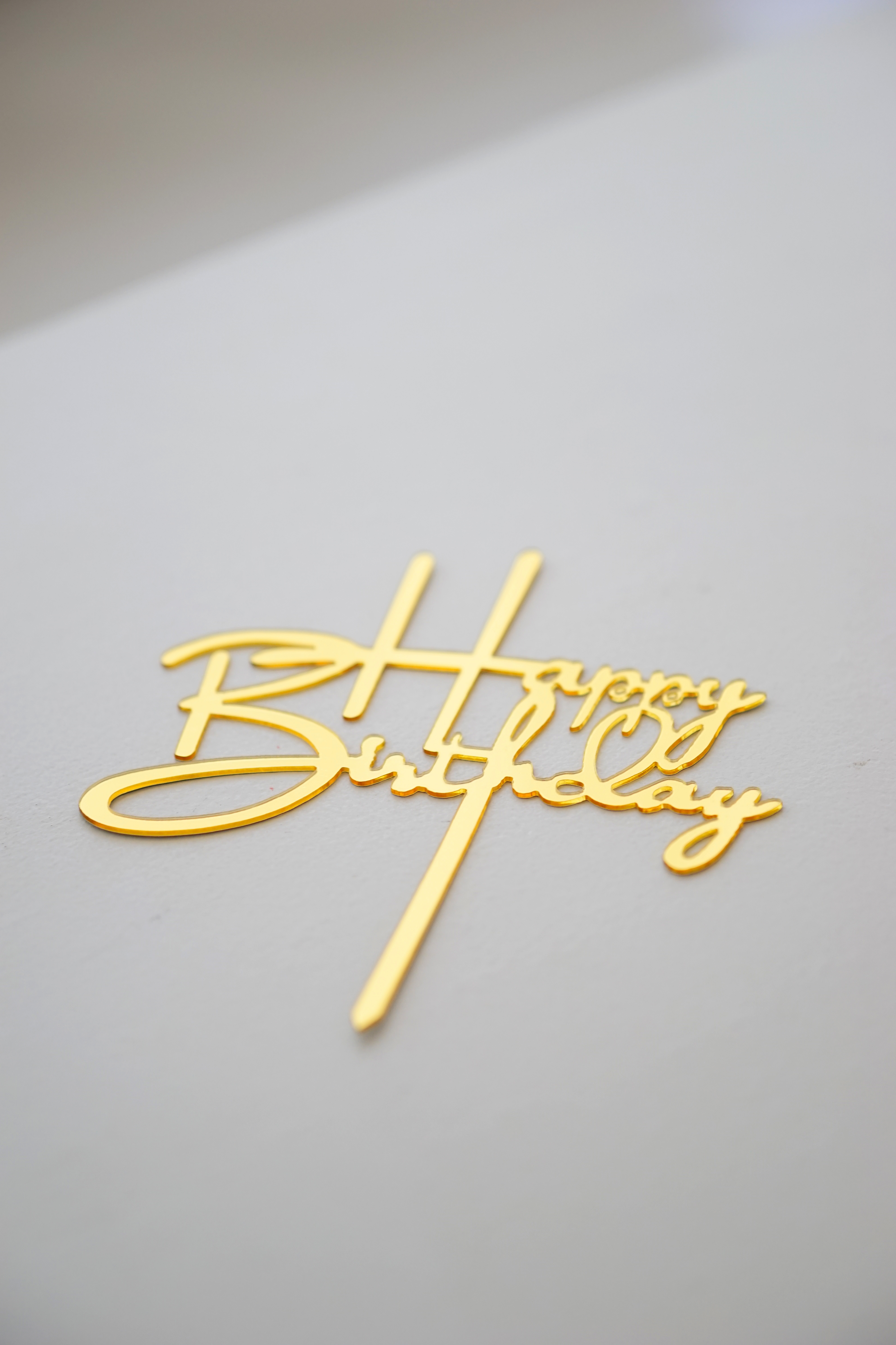 金色生日快樂插牌
