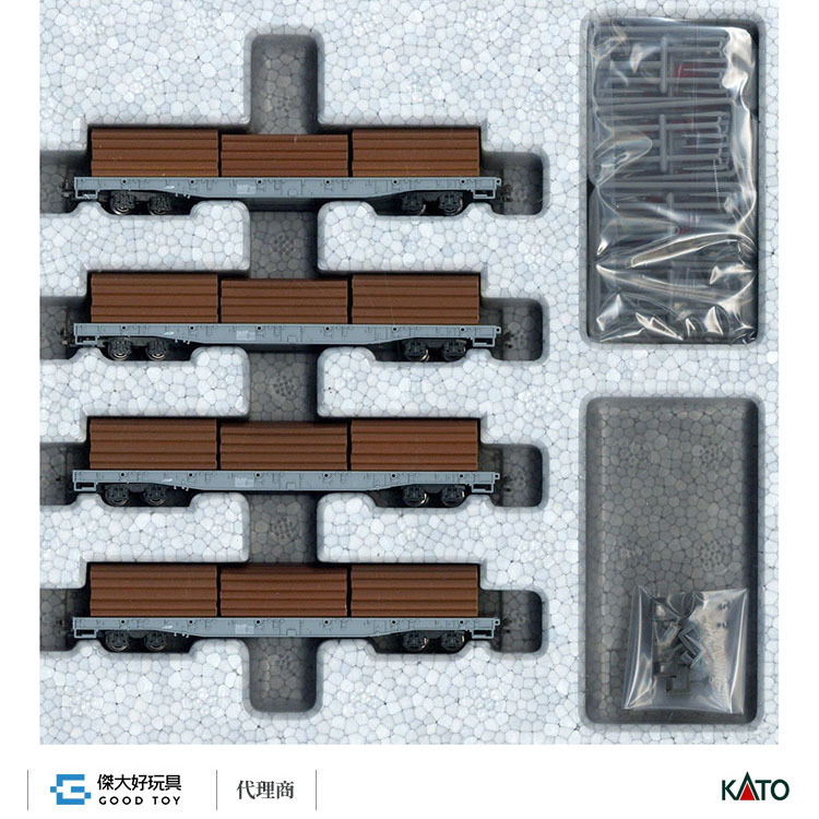 KATO 10-1891 貨車雷塔恩鐵道長物車R-w (原木裝載) (4輛)