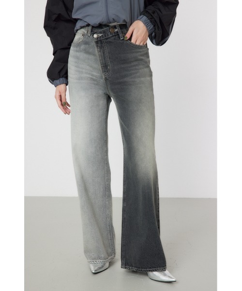 預購 - JP 不對稱色牛仔褲