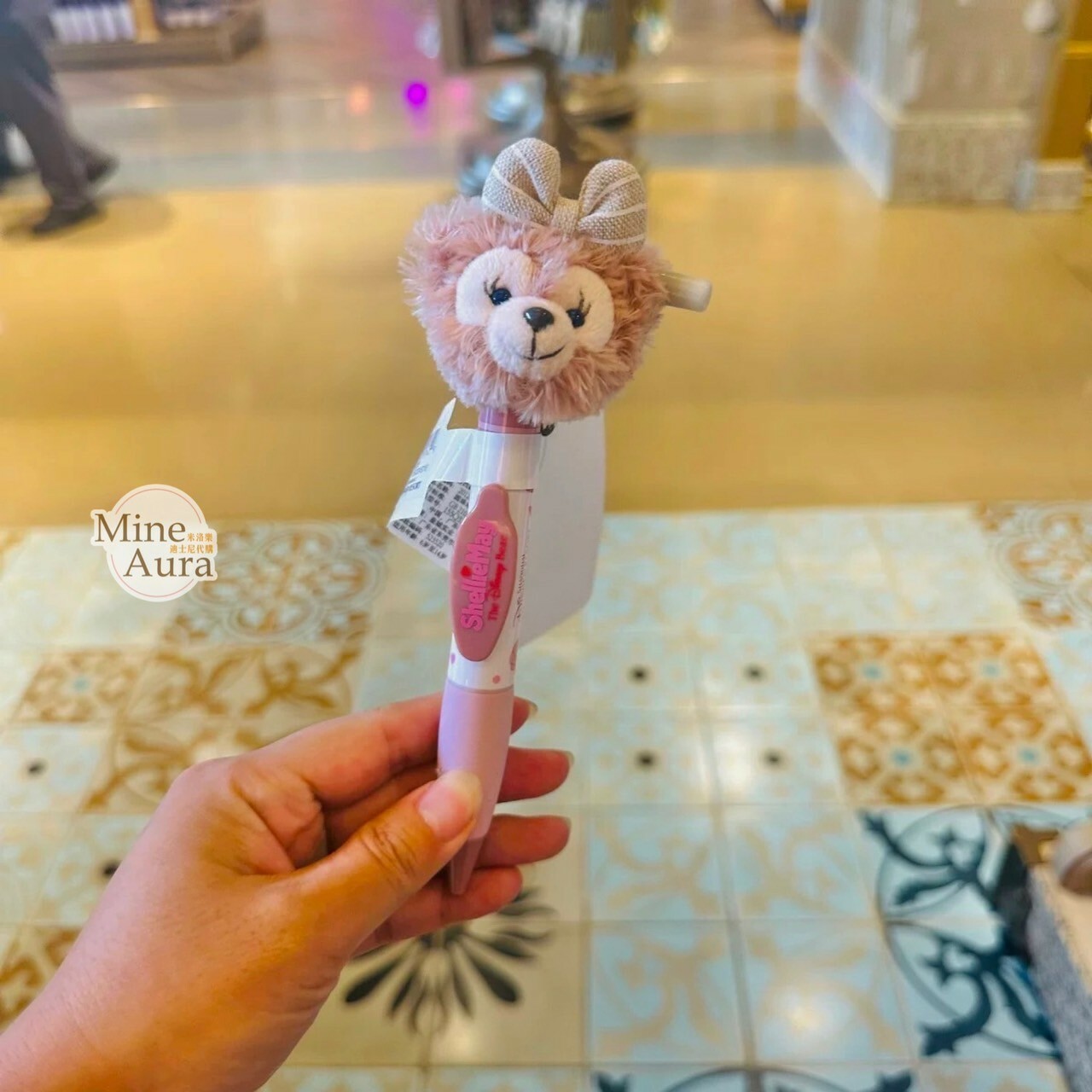 雪莉玫 ShellieMay 絨毛大頭搖頭 圓珠筆 -上海迪士尼樂園