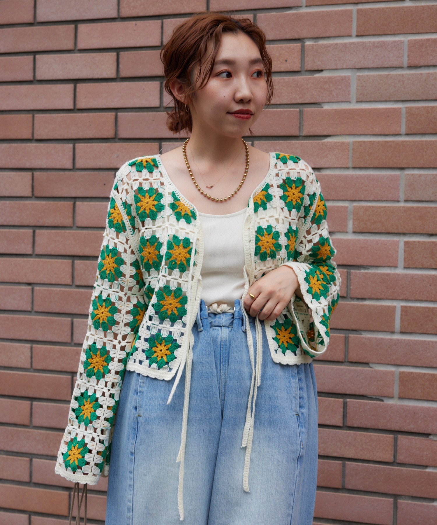 預購 - JP FLOWER 鉤織短Top