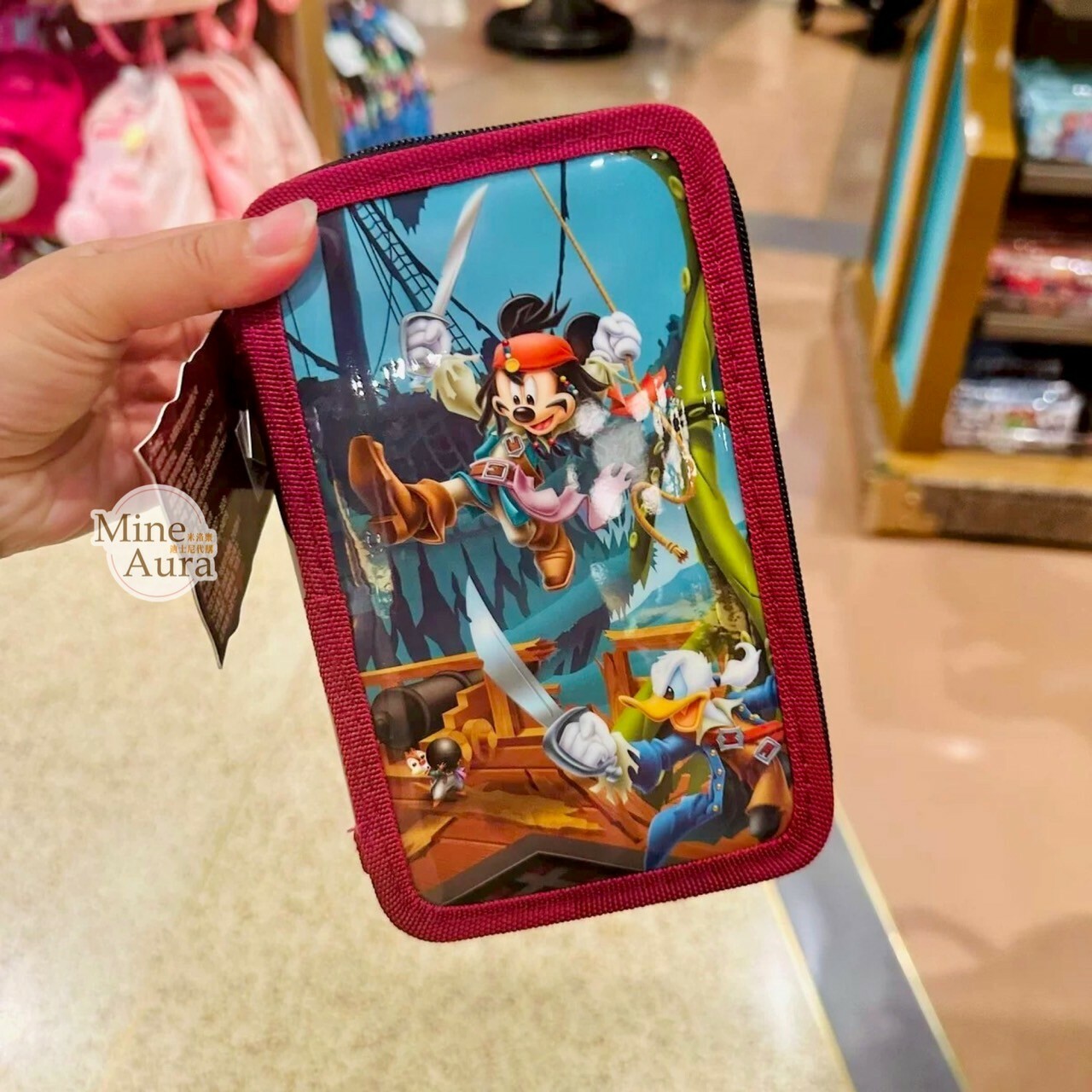 海盜系列 米奇 Mickey 圖案 長方形 文具包 文具組 -上海迪士尼樂園
