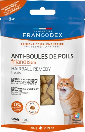 [$100/3包] 法國Francodex 貓用 去毛球及維護泌尿小食 65g