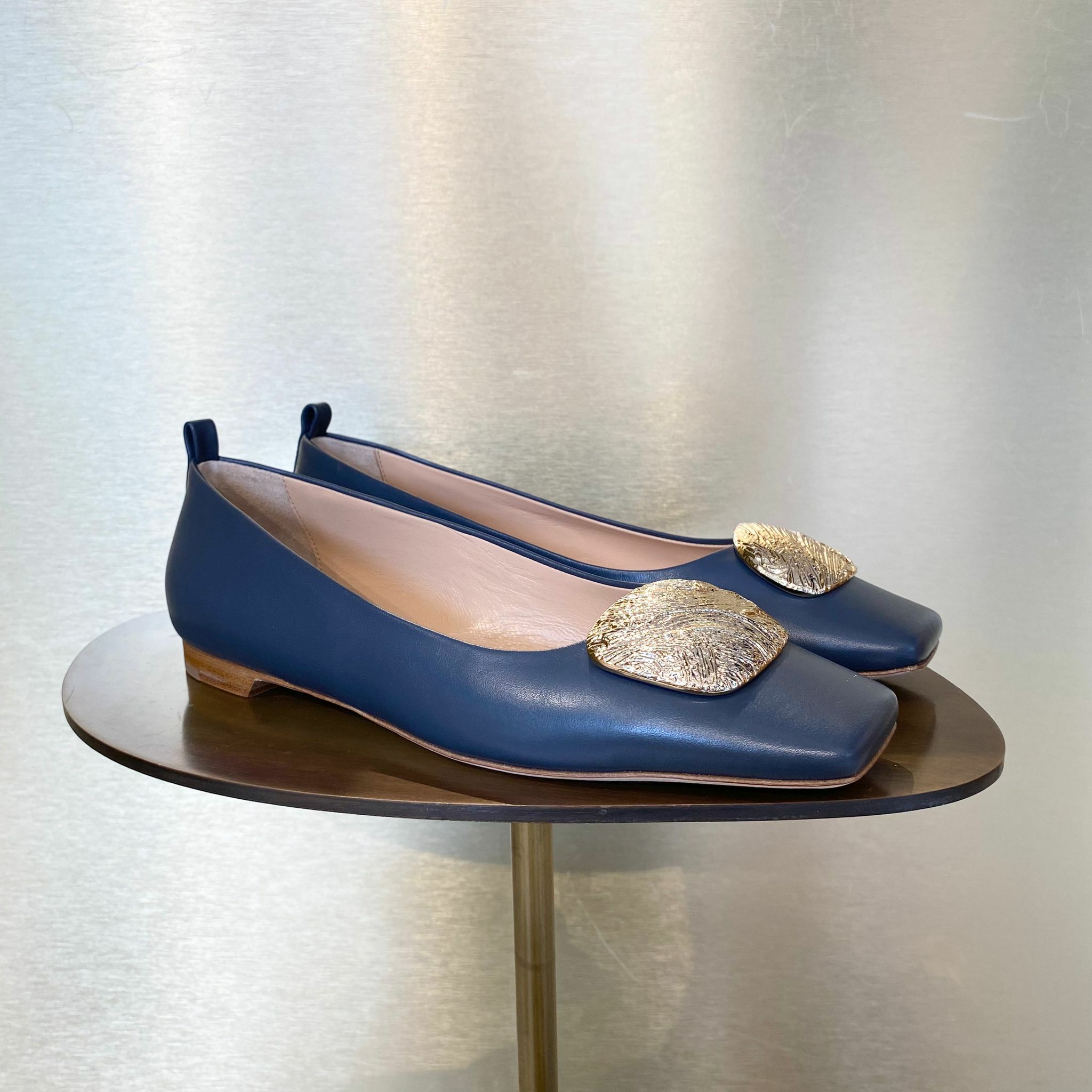 Rupert Sanderson RS Ahoy Slate Calf Ripple flats