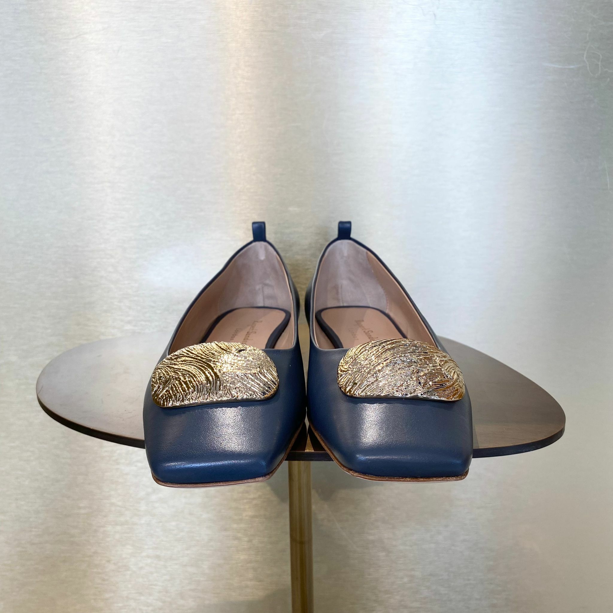 Rupert Sanderson RS Ahoy Slate Calf Ripple flats