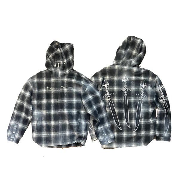 【THUG CLUB】Arab Sword Flannel Zip-up★送料・関税込 Thug Club / Arab Sword Flannel Zip-up - 格紋外套