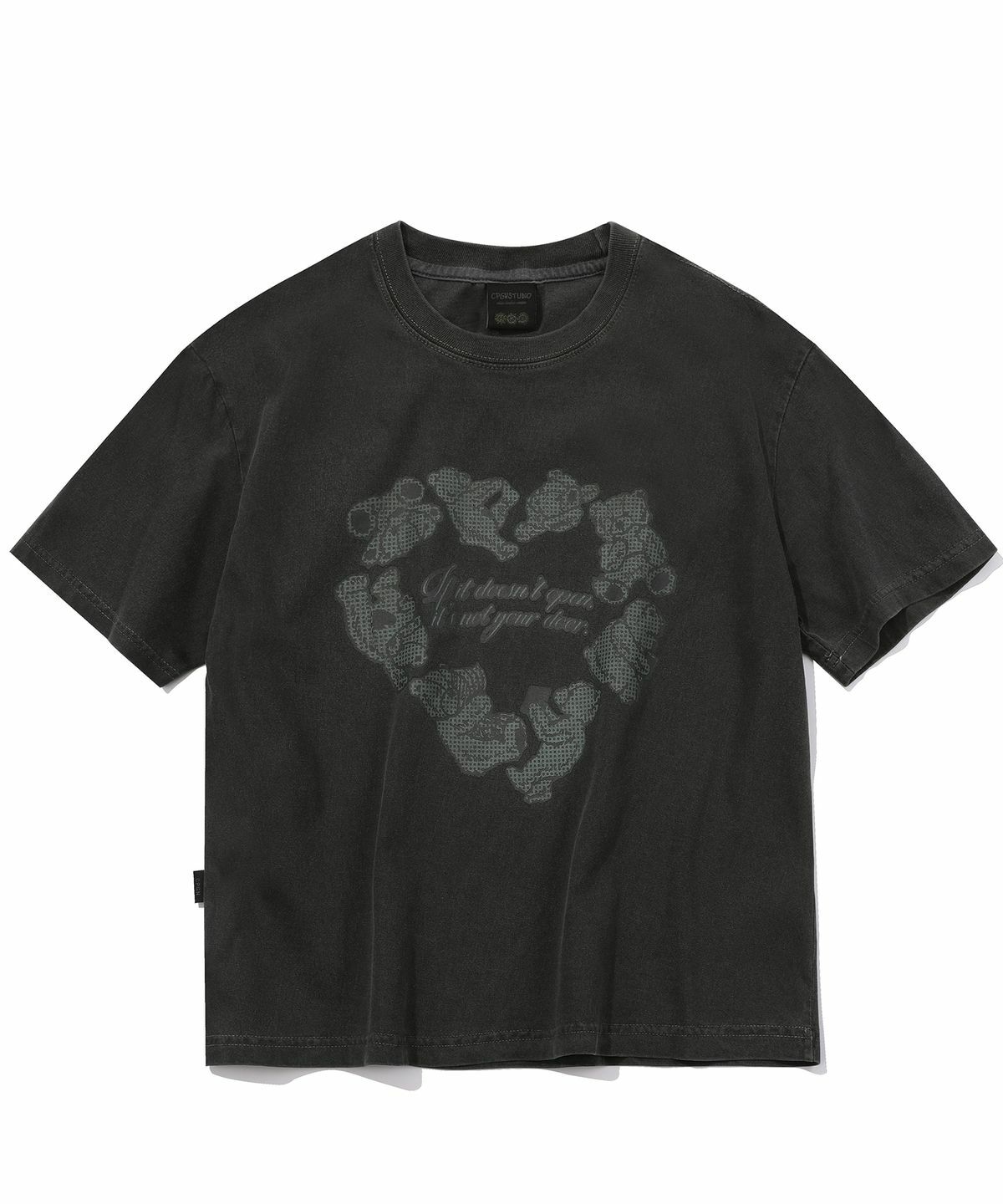 CPGN STUDIO HEART BEAR PIGMENT CROP T-SHIRT (W)