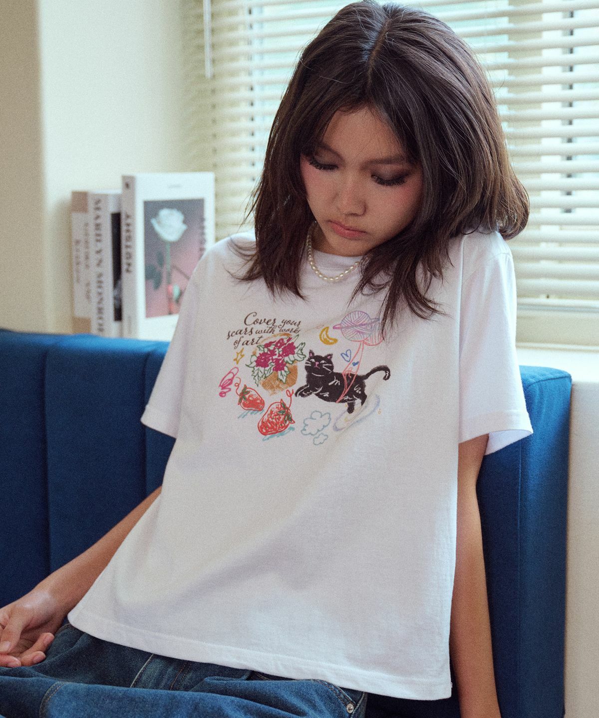 CPGN STUDIO DTP DOODLE ART CROP T-SHIRT (W)