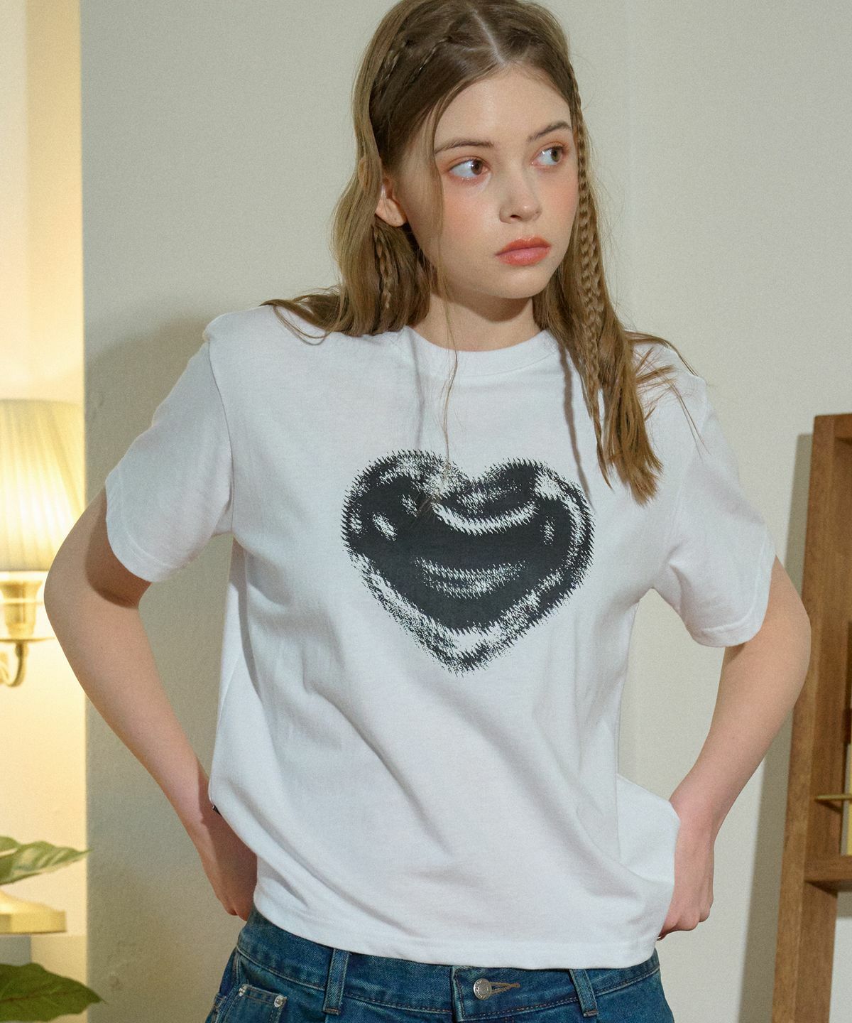 CPGN STUDIO LOVE HEART CROP T-SHIRT (W)