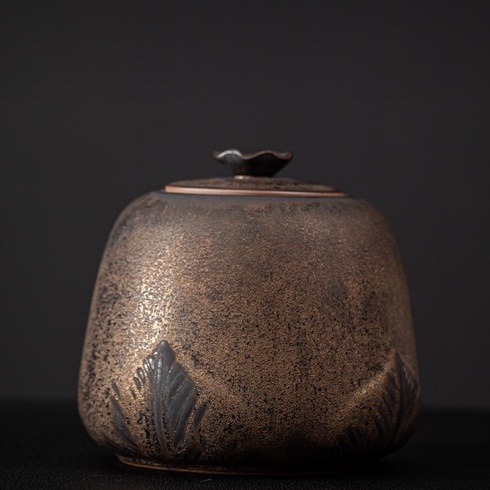 鎏金陶瓷茶葉罐