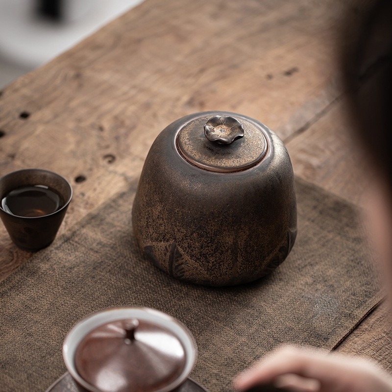 鎏金陶瓷茶葉罐