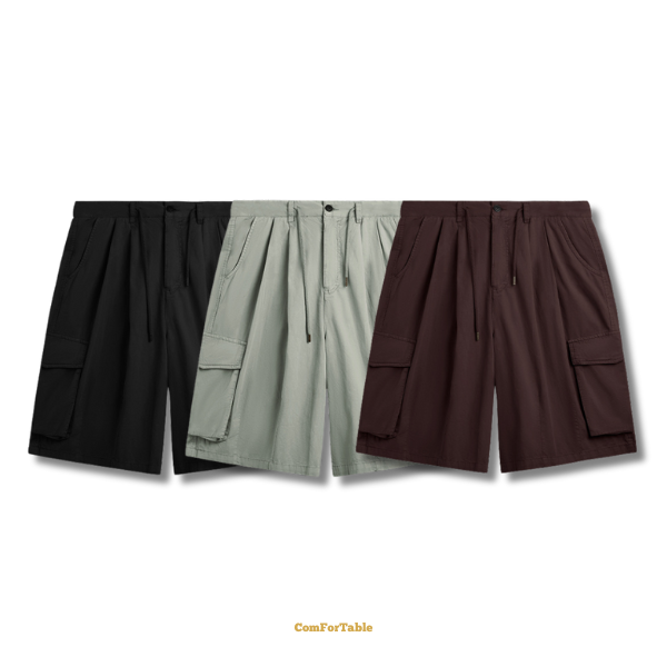 闊腿工裝休閒七分褲