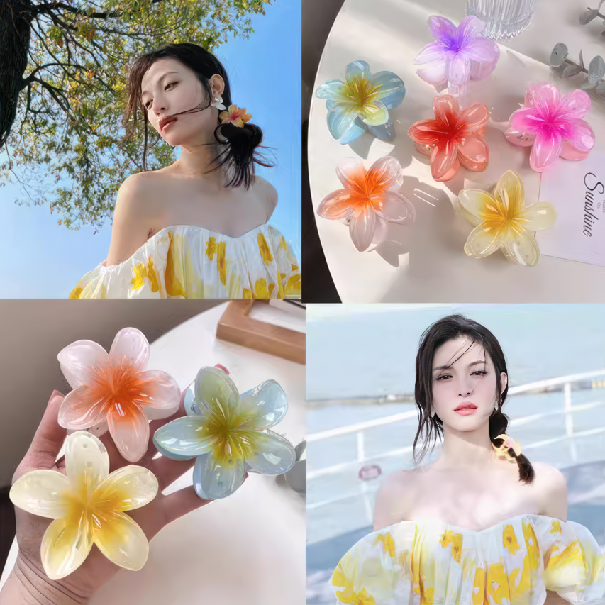 [2 FOR RM10] Hawaii Vacation Cute Plumeria Medium Hair Claw