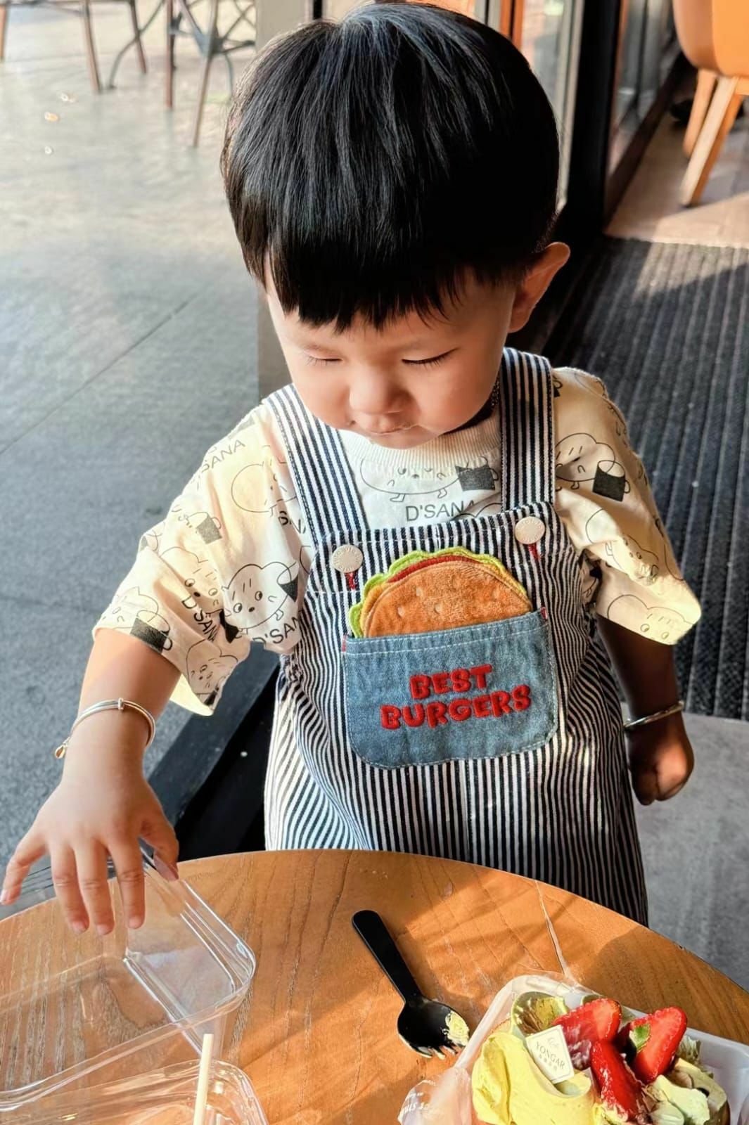 原單 futa 薯條漢堡 背帶褲