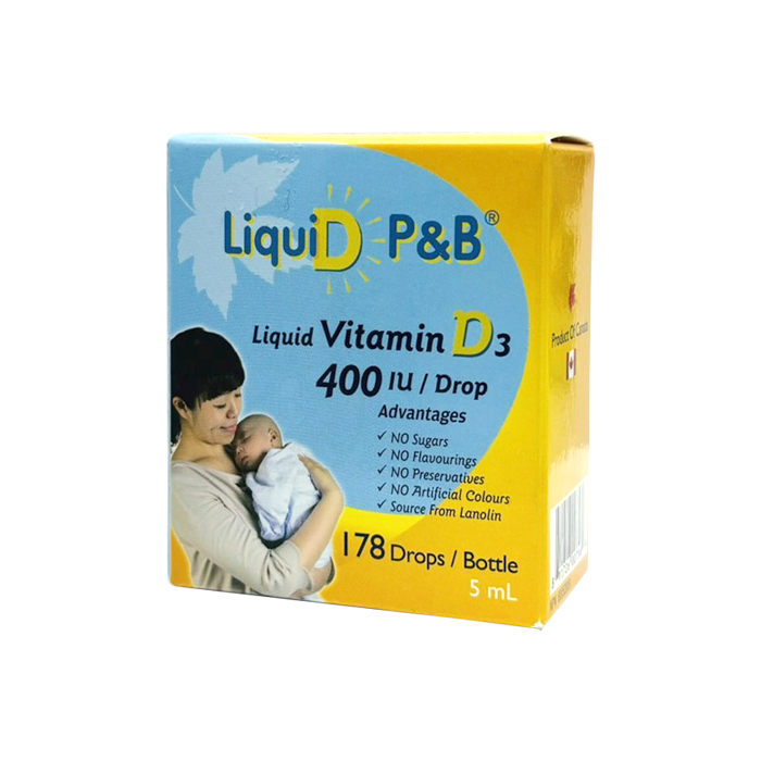 優寶滴 P&B 高濃縮天然維生素D3 (178滴，5mL) 每滴400IU
