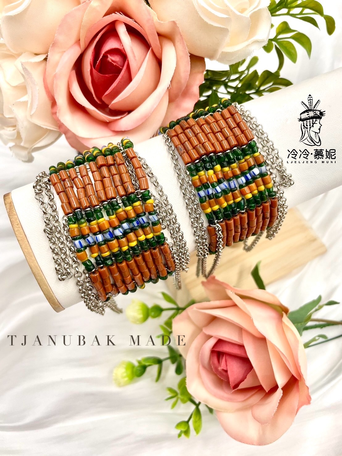 W-No.2貿易老珠九排手鍊16cm