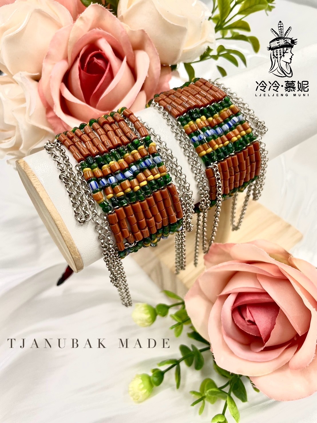 W-No.2貿易老珠九排手鍊16cm