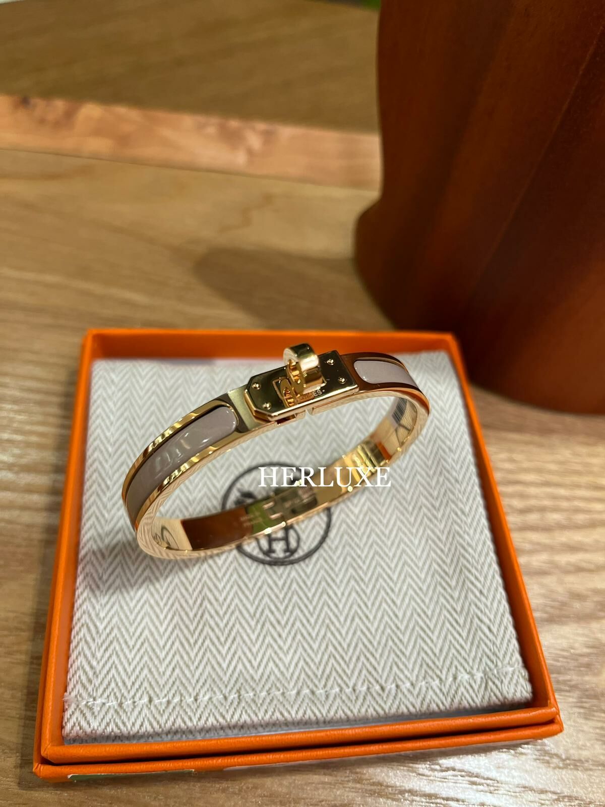 Mini clic kelly bracelet pm marron glace CD