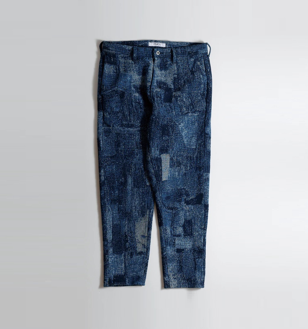 FDMTL JAPAN 2024 A/W JACQUARD BORO PANTS RINSE - PRE ORDER ITEM (預訂中)