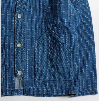 FDMTL JAPAN 2024 A/W SASHIKO CARDIGAN 3 YEARS WASH - PRE ORDER ITEM (預訂中)