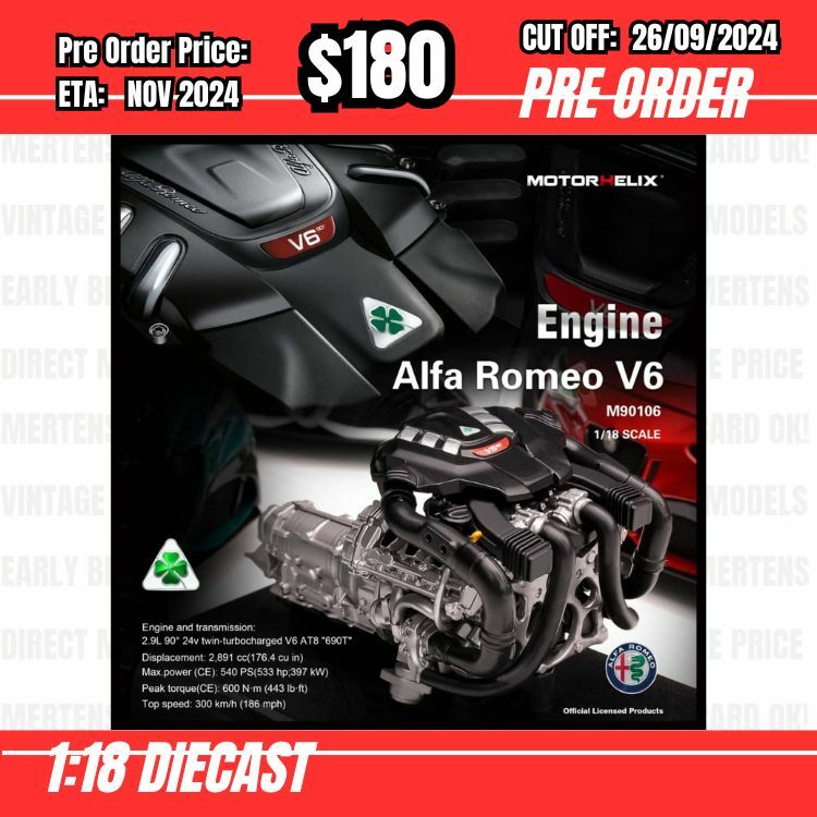 PO-$180 * Motorhelix * 1:18 Engine Display - GTA V6 [OD25/08]