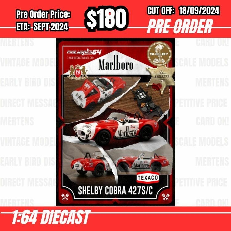 PO-$180 * Fine Works * 1:64 Cobra MK3 Shelby Marlboro [OD25/08]