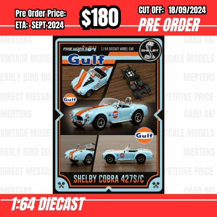 PO-$180 * Fine Works * 1:64 Cobra MK3 Shelby Gulf [OD25/08]