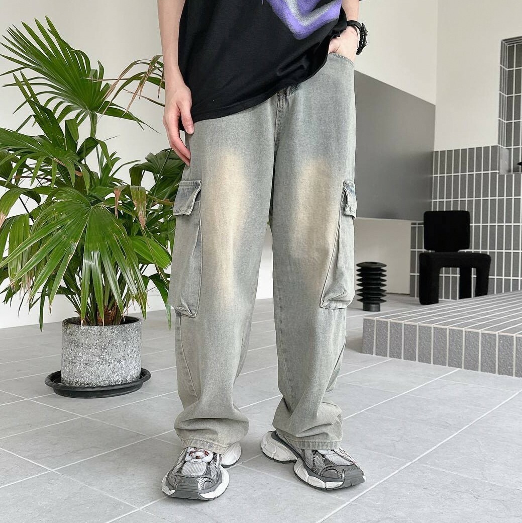 刷舊口袋牛仔褲