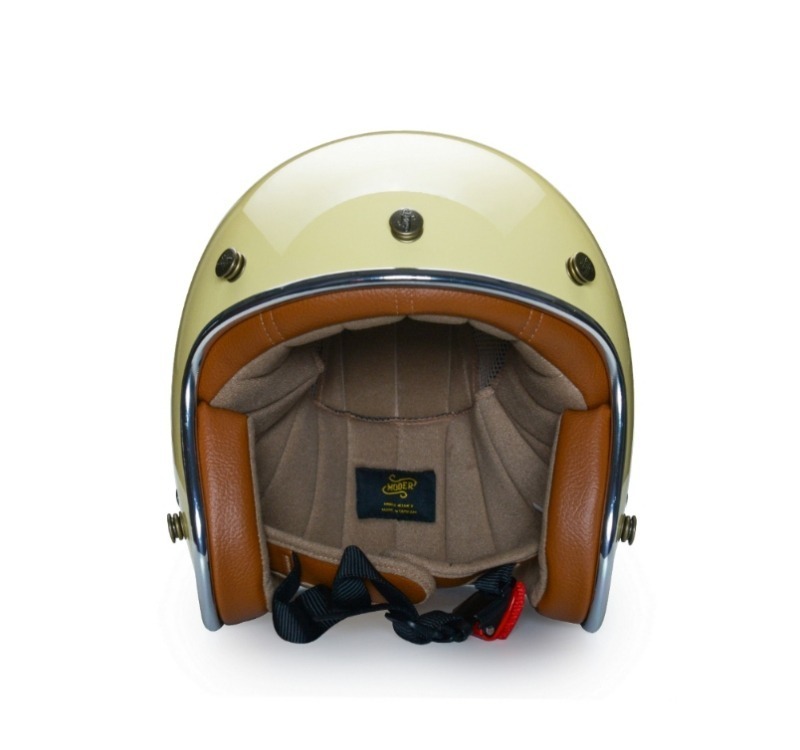 Moder MORENDI莫蘭迪 亮光淺鵝黃 內襯可拆洗 排齒扣 復古帽