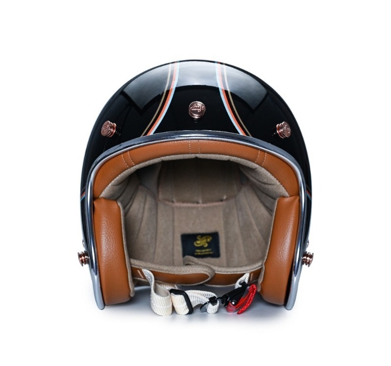 Moder JONES瓊斯 亮光曜石黑 內襯可拆洗 排齒扣 復古帽