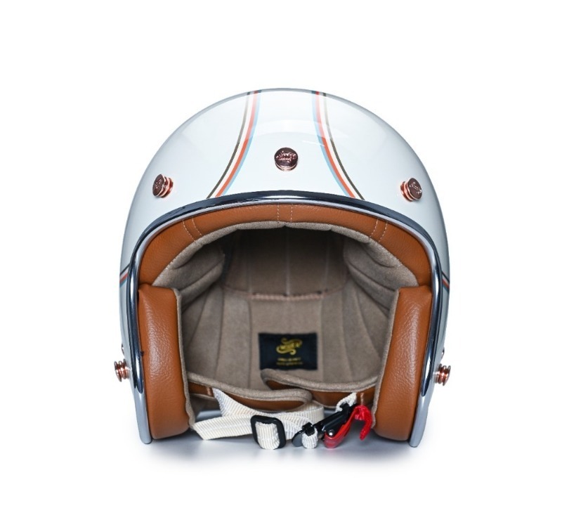 Moder JONES瓊斯 亮光椰奶白 內襯可拆洗 排齒扣 復古帽