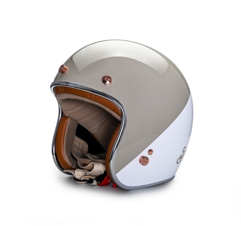 Moder ARON艾倫 亮光淺奶茶 內襯可拆洗 排齒扣 復古帽