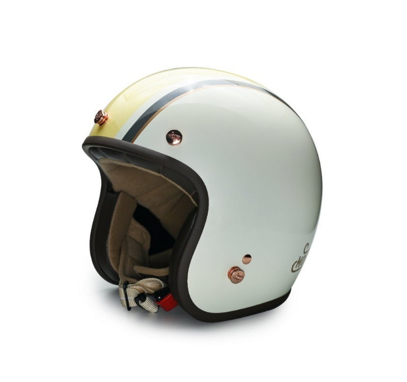 Moder MERLIN梅林 亮光奶白黃 內襯可拆洗 排齒扣 復古帽