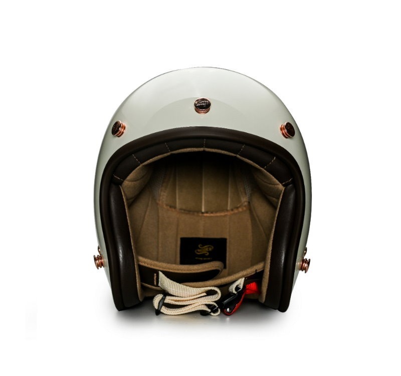 Moder BELLE貝爾(小帽體) 亮光椰奶白 內襯可拆洗 排齒扣 復古帽