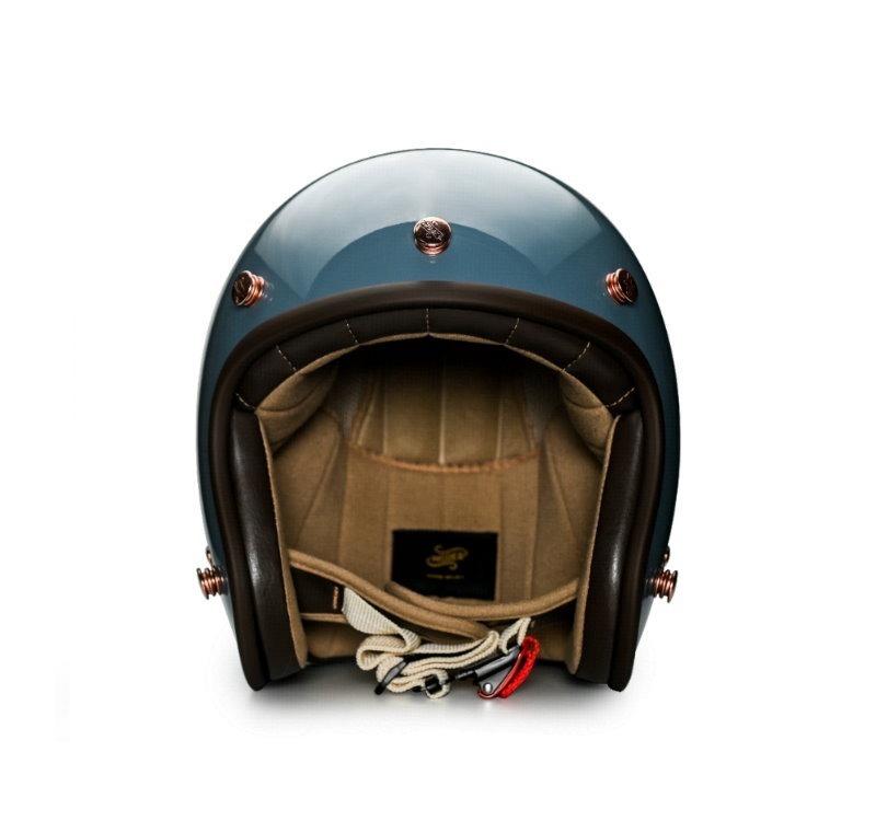 Moder BELLE貝爾(小帽體) 亮光淺漠藍 內襯可拆洗 排齒扣 復古帽