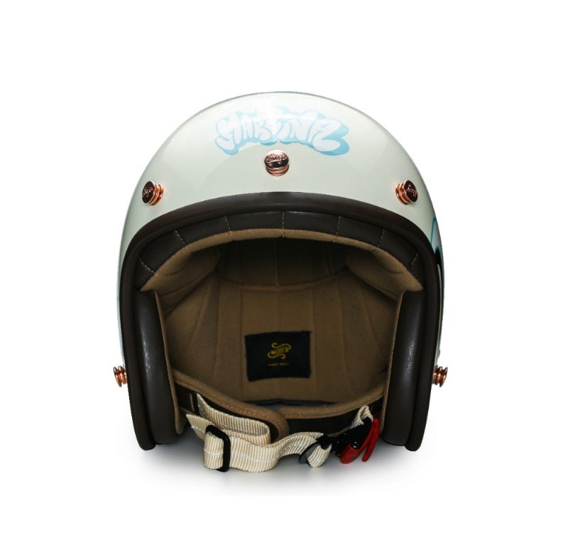 Moder MAR2INA夢裡那兔 亮光椰奶白 內襯可拆洗 排齒扣 復古帽