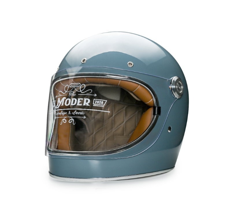 Moder ADELINE艾德林 亮光淺漠藍 內襯可拆洗 樂高帽 復古帽