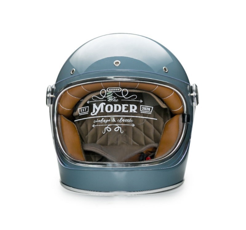 Moder ADELINE艾德林 亮光淺漠藍 內襯可拆洗 樂高帽 復古帽