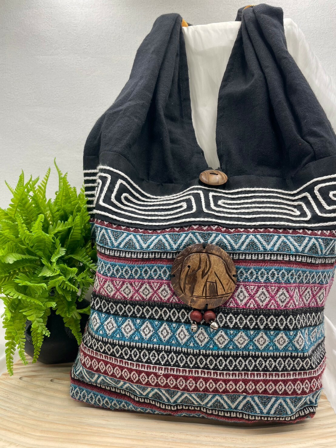 圖騰織布大手提包No.1寬33深23