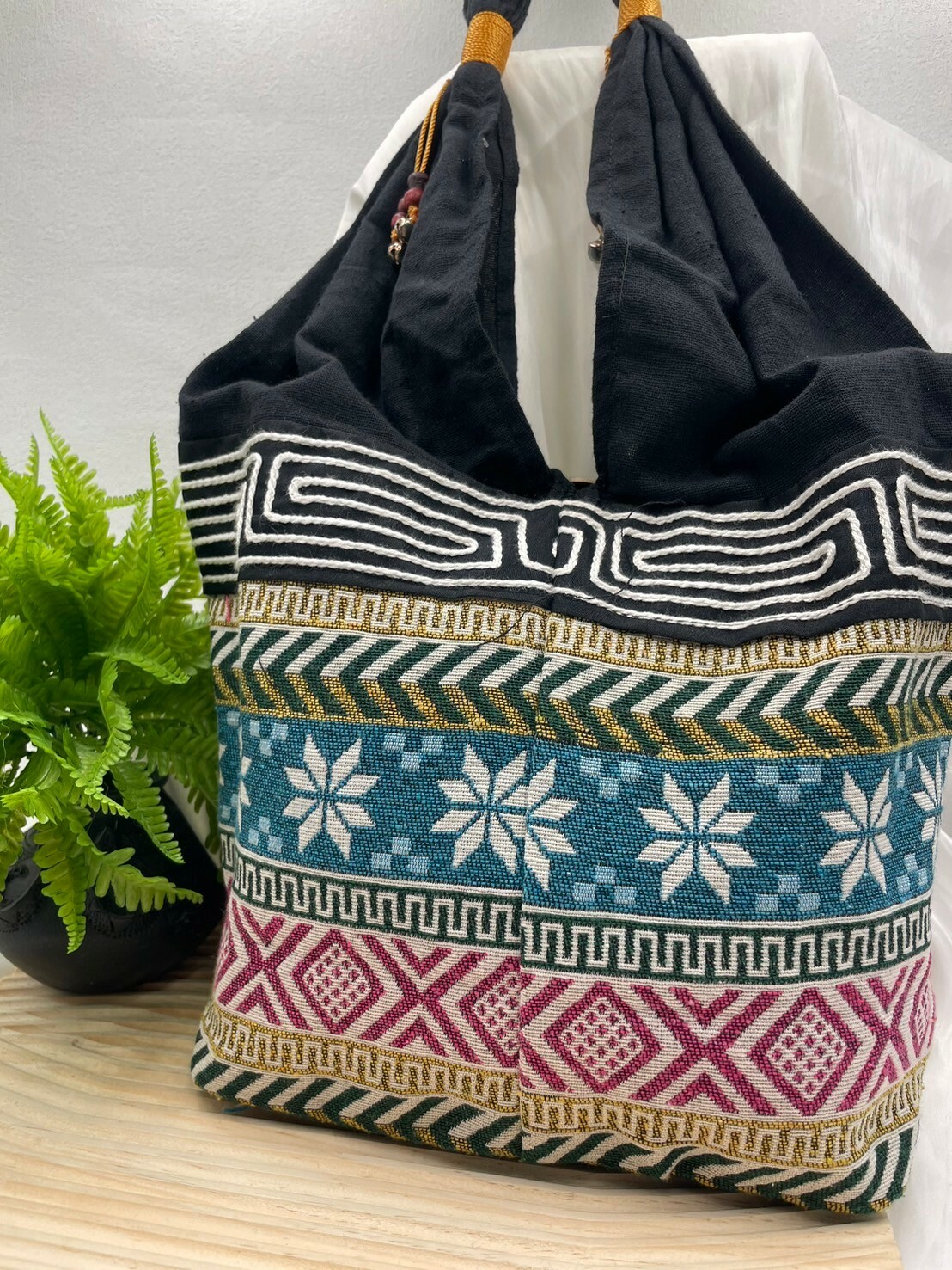 圖騰織布大手提包No.4寬33深23