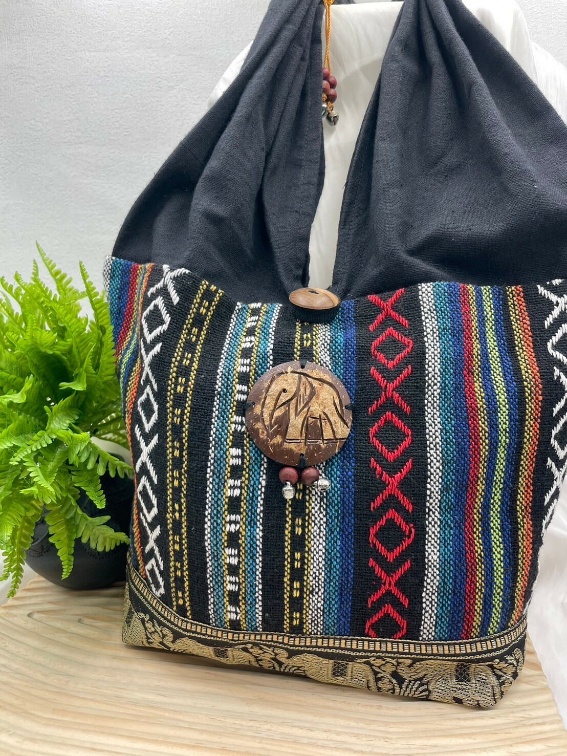 圖騰織布大手提包No.5寬33深23