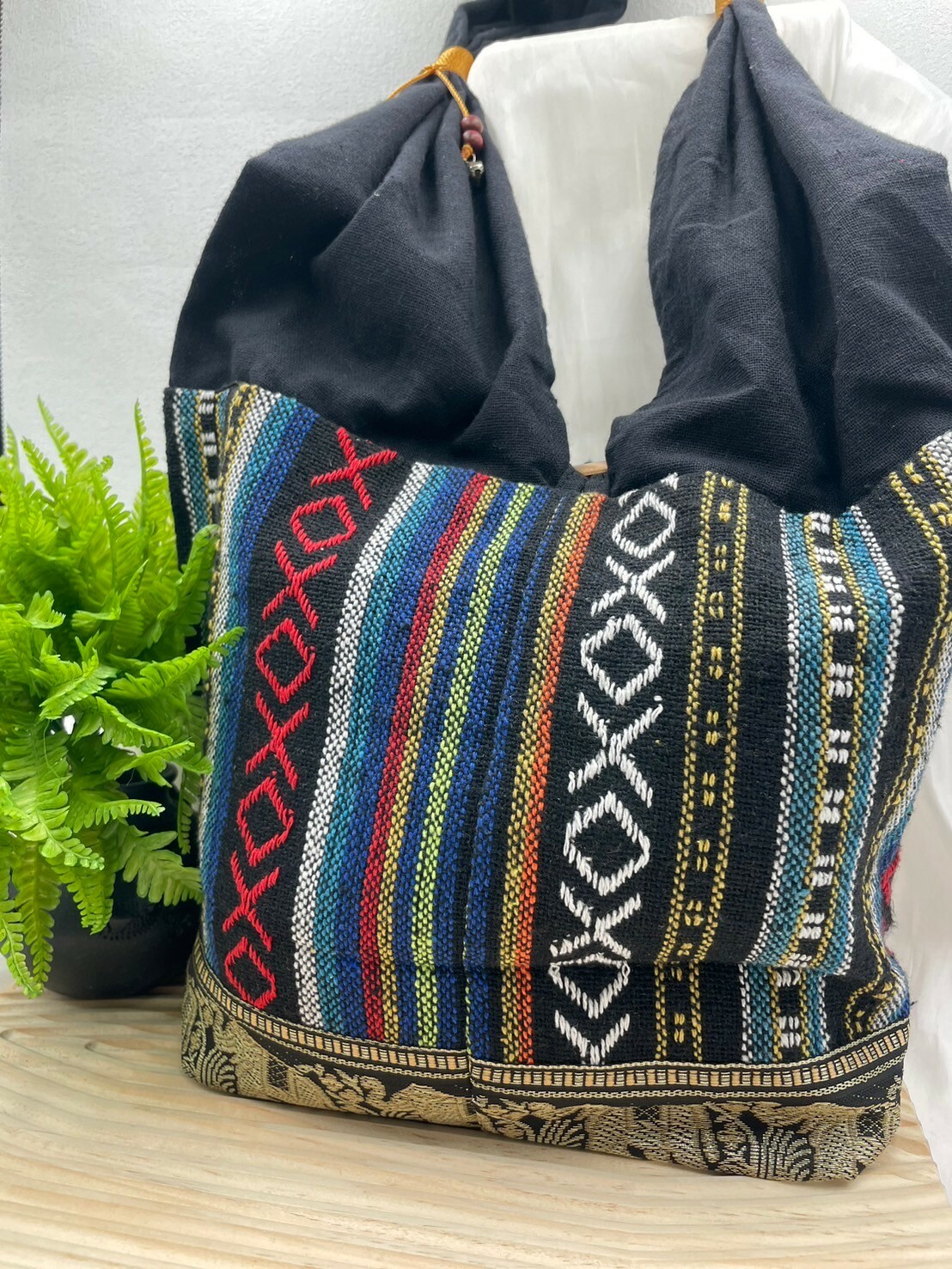 圖騰織布大手提包No.5寬33深23