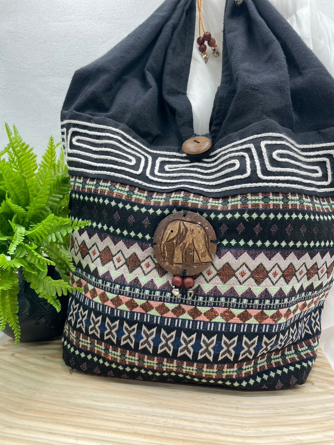 圖騰織布大手提包No.8寬33深23