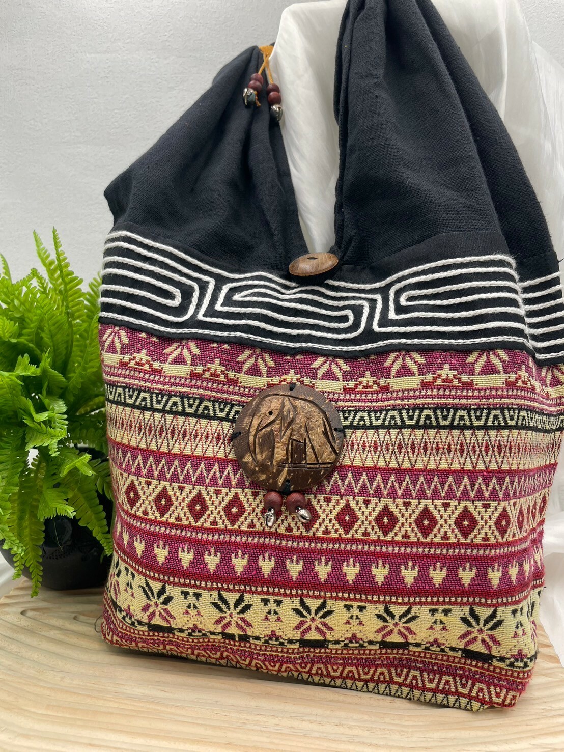 圖騰織布大手提包No.10寬33深23