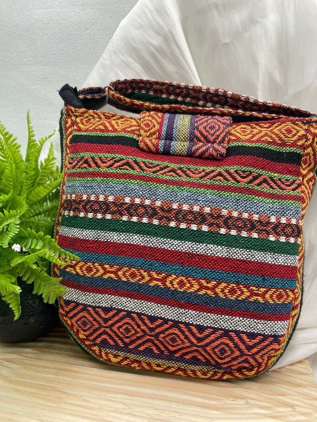 No.1民族風大象圖騰側背包.包寬約25深25