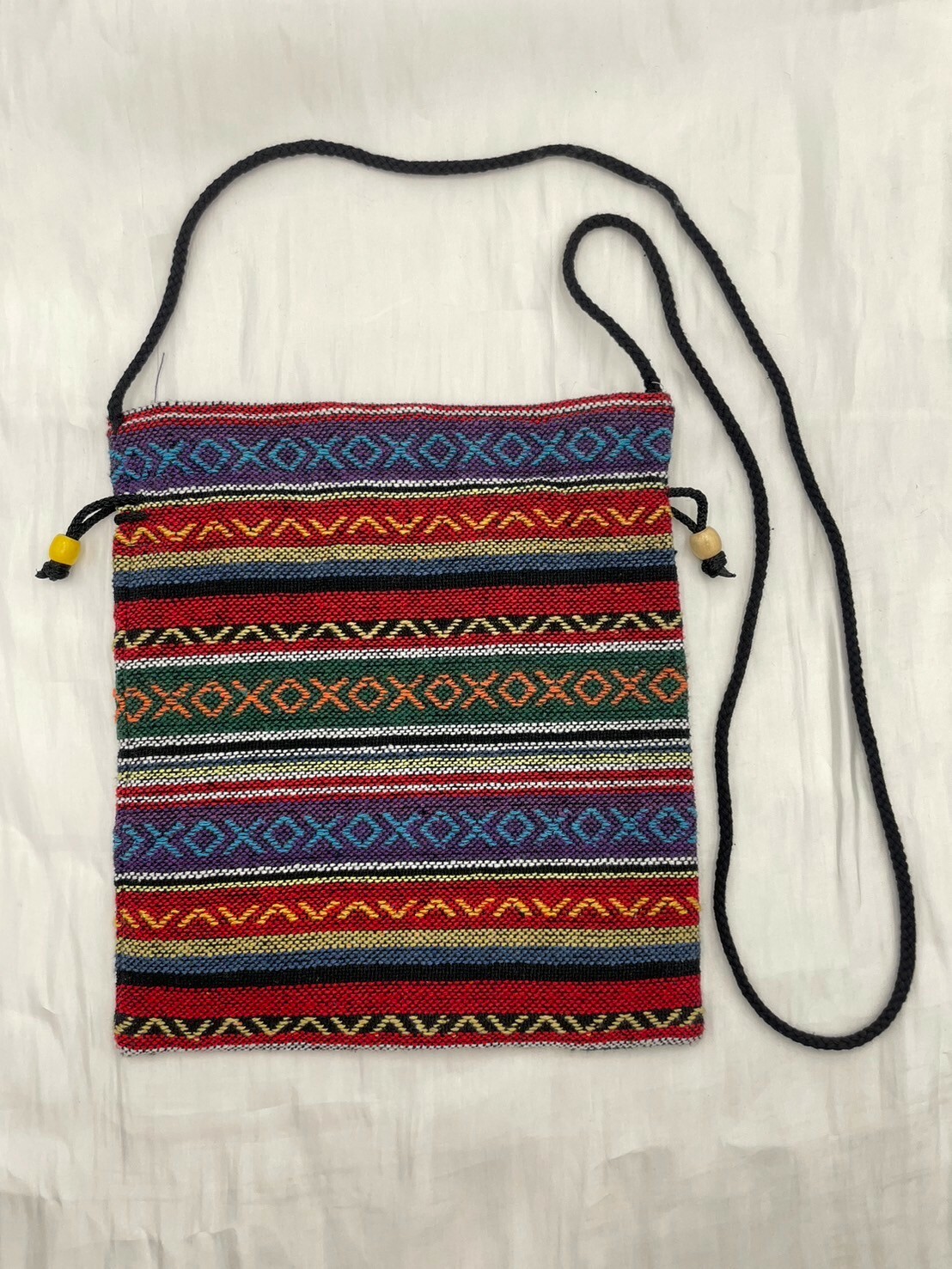 No.2民族風刺繡束口肩背包.寬約23長約25.5