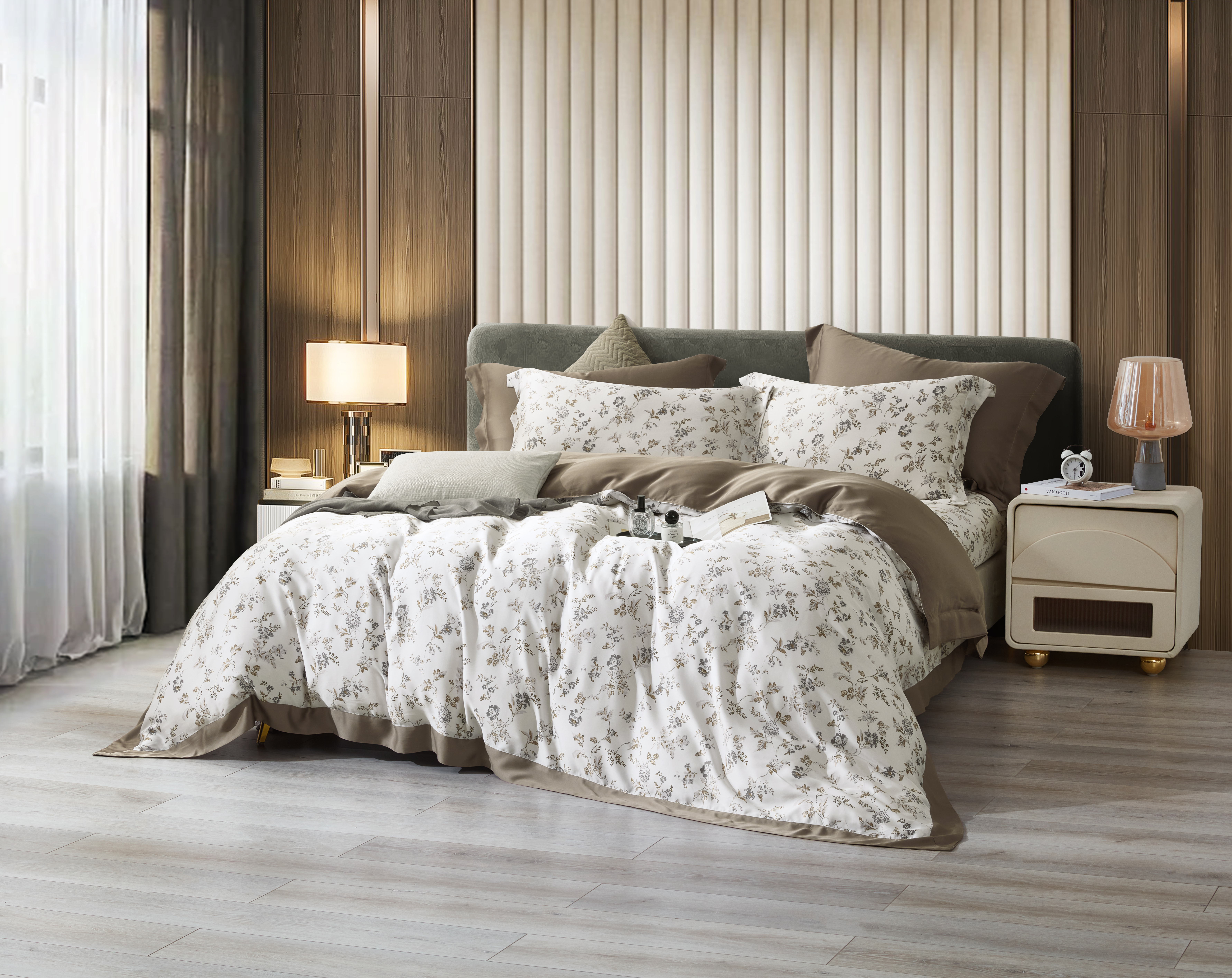 100%60支凡芮思【南法小徑】雙色翅膀款【兩用被+床包】