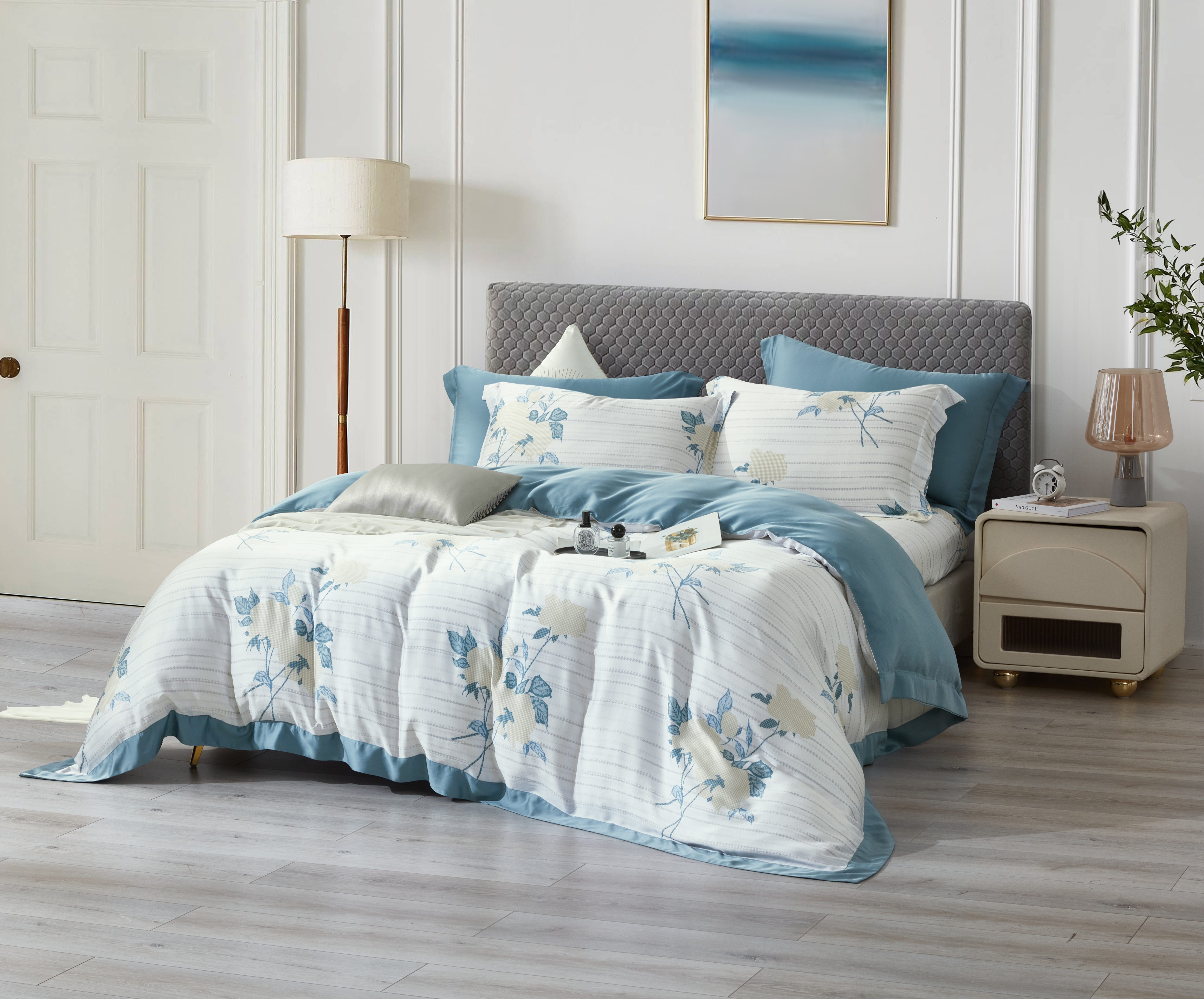 100%60支凡芮思【映葉輕語】雙色翅膀款【兩用被+床包】