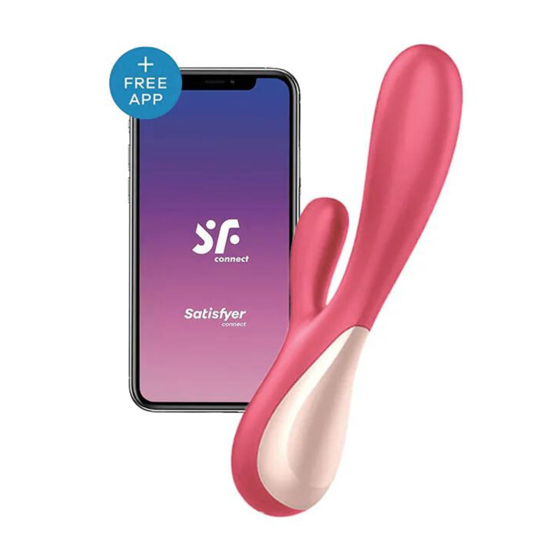 Satisfyer - Mono Flex 兔子按摩棒 - 莓紅色